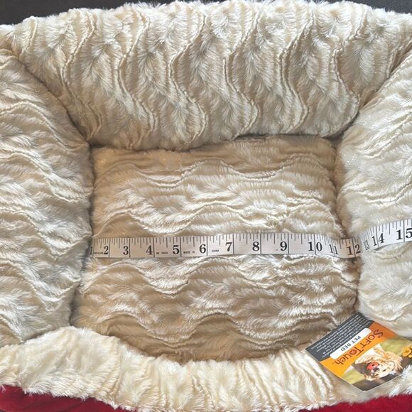 Soft Touch Pet Bed Red and Cream NEW - Picture 8 of 11
